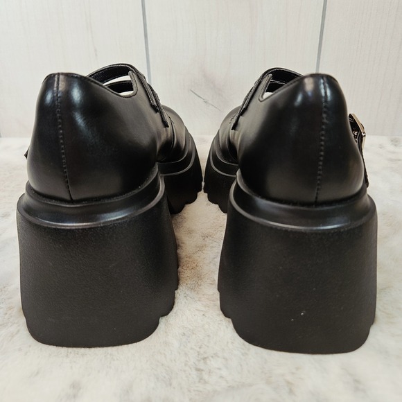 Cider Black Chunky Platform Double Strap Mary Jane Shoes UK-37US-7 Goth Dollcore - Picture 6 of 9